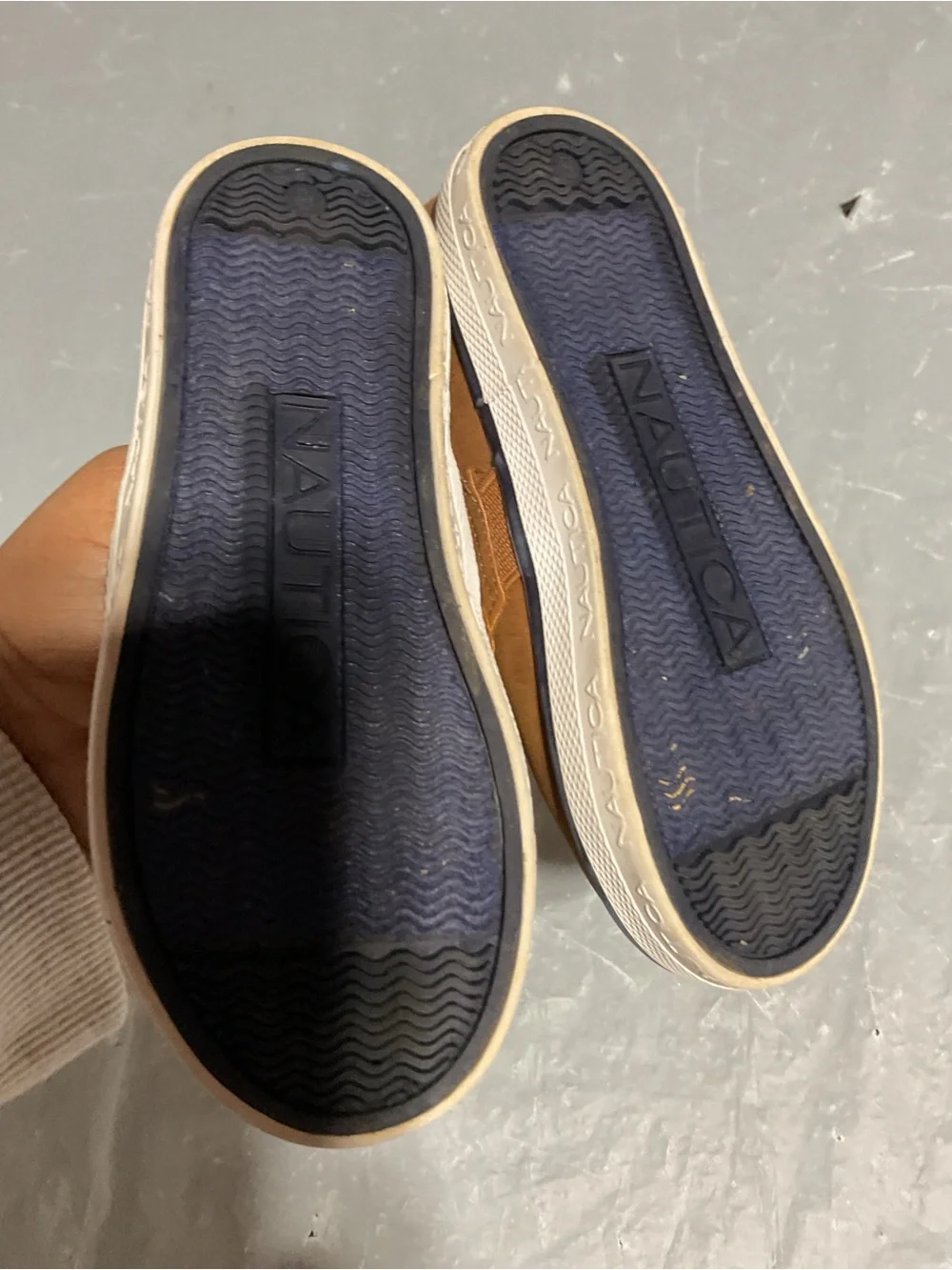 Nautica Men’s Tan Slip-On Loafers with Branded Strap